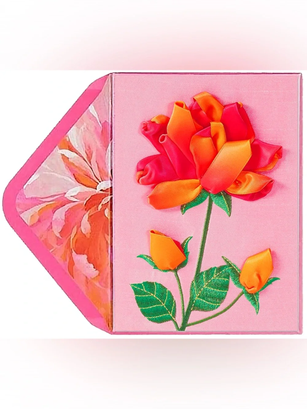 🆕Papyrus Stunning Satin Ribbon Rose Mother’s Day Greeting Card